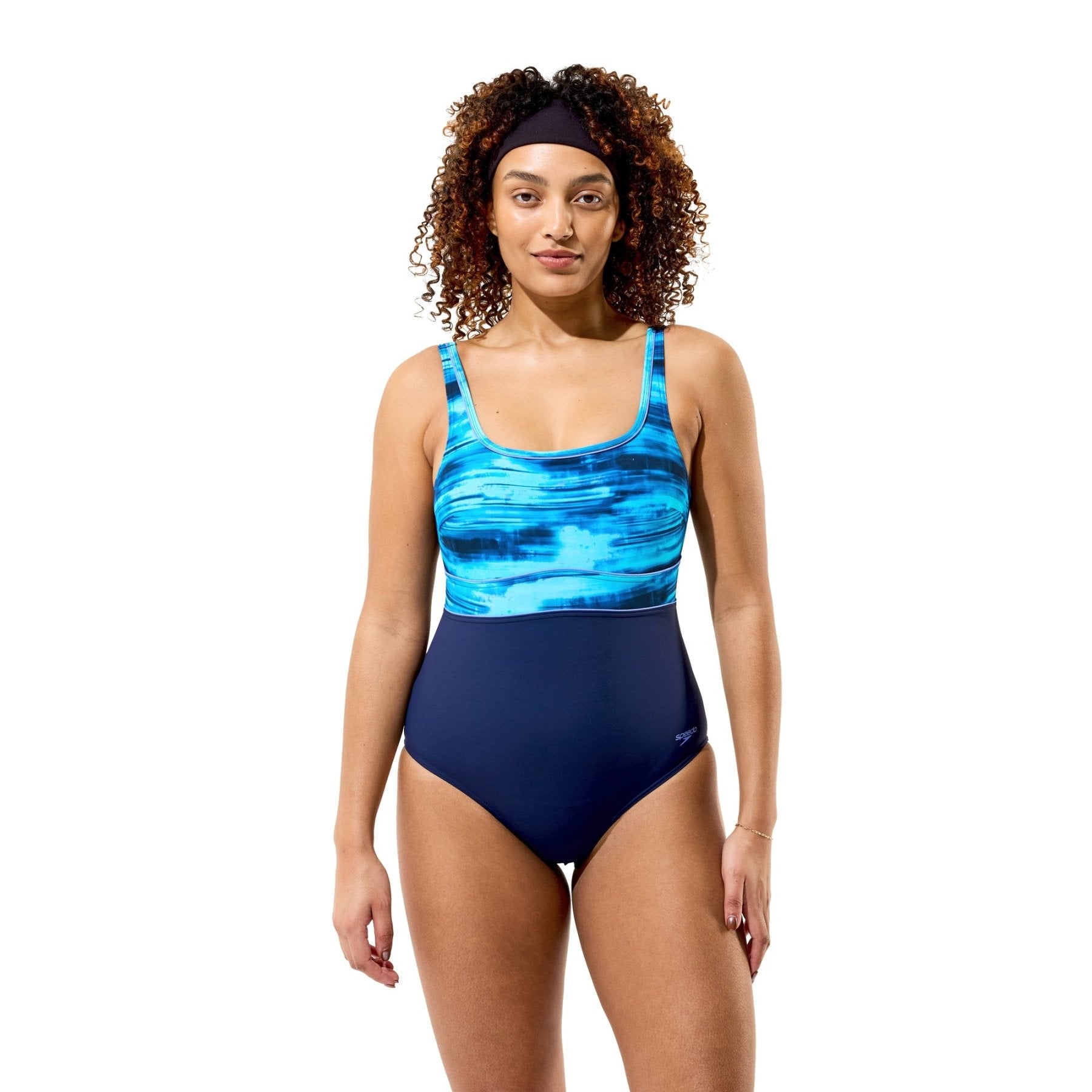 Print Contour Eclipse naisten uimapuku, tummansininenSpeedo