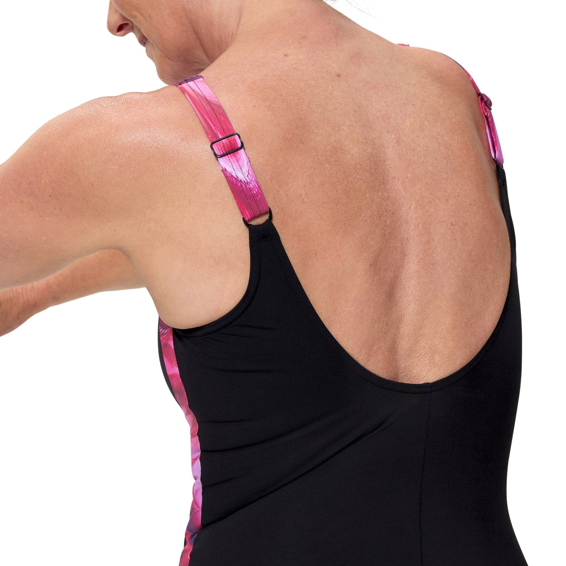 Print Luna Lustre Naisten Uimapuku, musta - pinkkiSpeedo