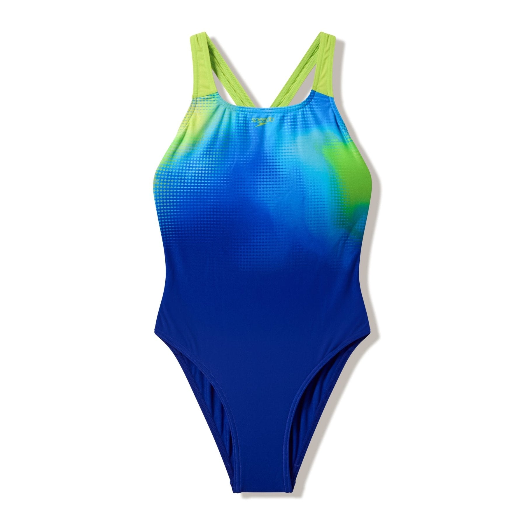 Print Powerback Swimsuit tyttöjen uimapuku, sininen-vihreäSpeedo