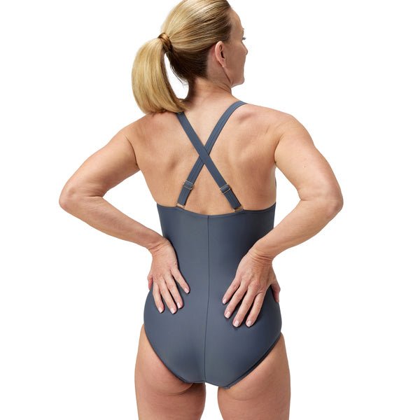 Shaping V Neck 1 Piece naisten uimapuku, harmaaSpeedo
