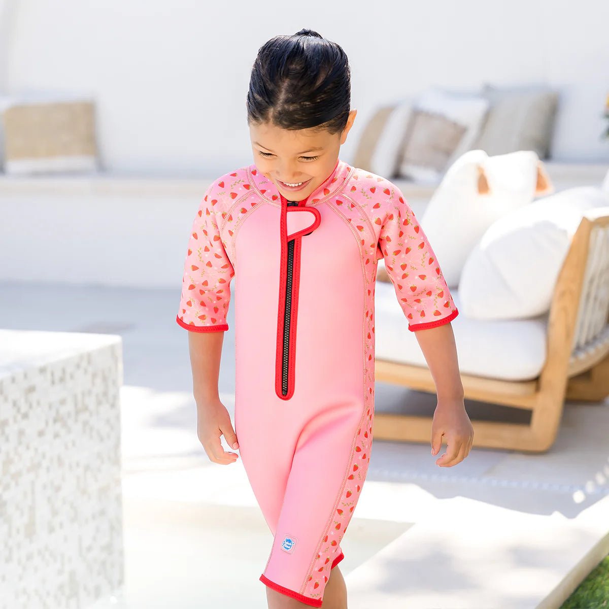 Shorty Wetsuit lasten märkäpuku, Strawberry FieldSplashy