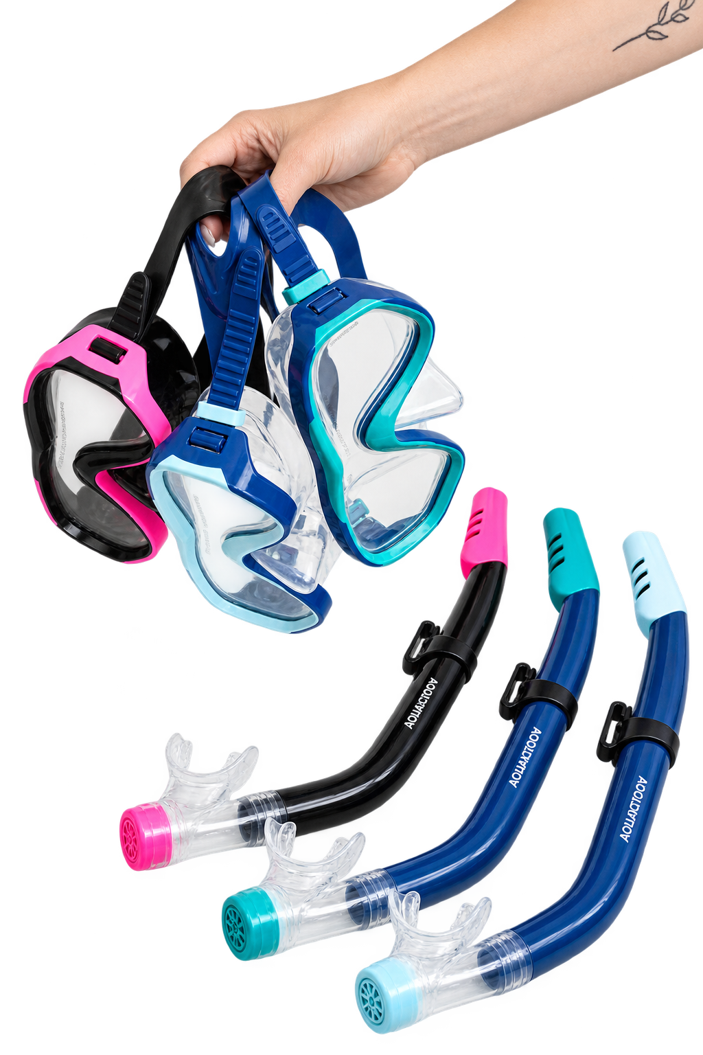 Aquadive Jr lasten snorkkelisetti, sini-minttu