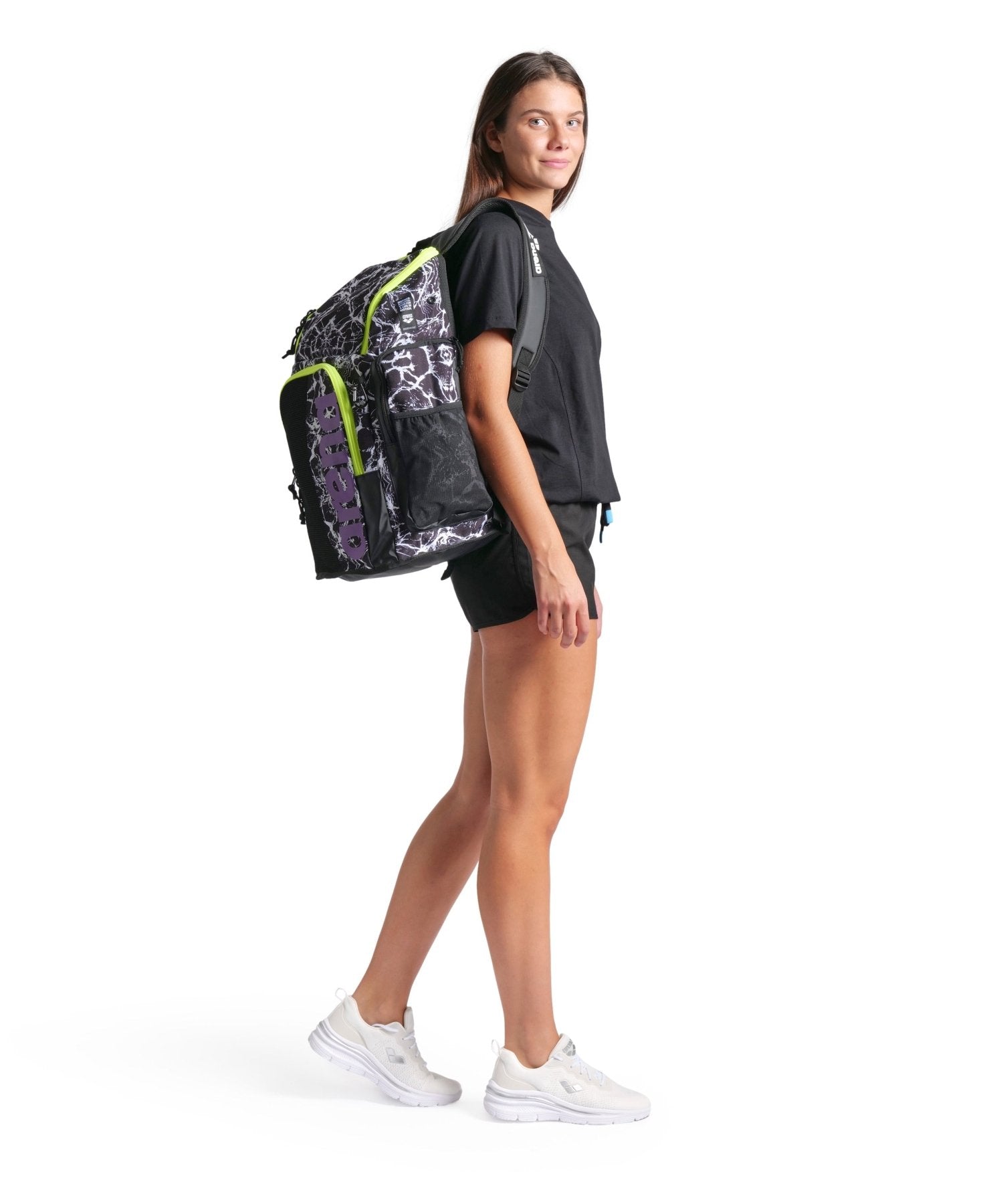 Spiky III Backpack 45 reppu, Allover Black - White - Arena