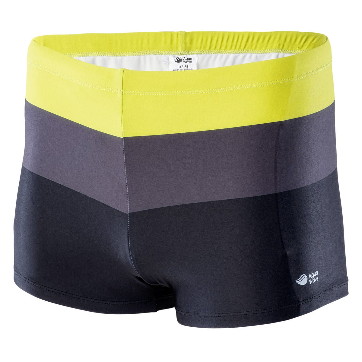Stripe miesten boxer-uimahousut, keltainen-tummanharmaa-musta