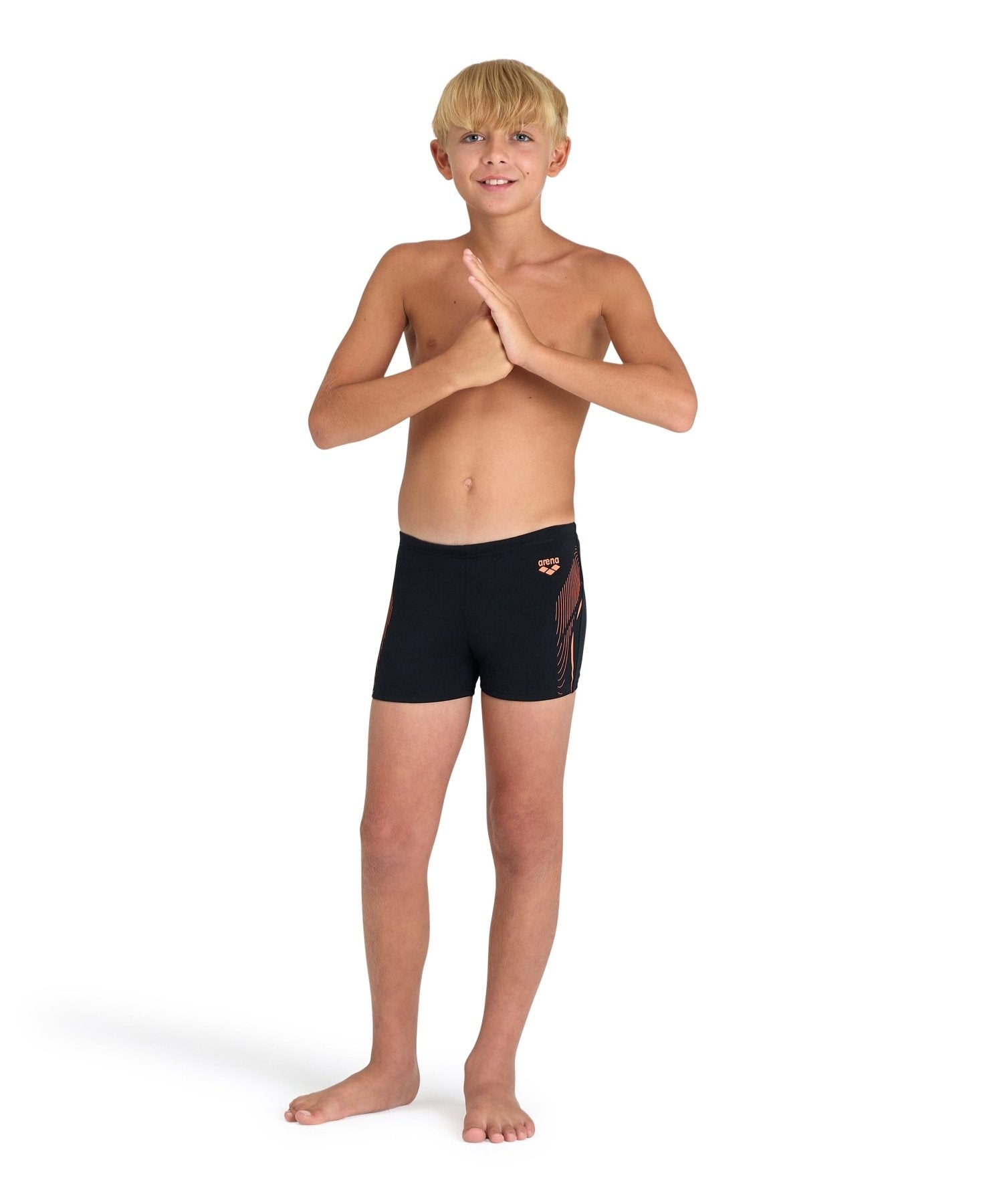 Swim Short Graphic poikien uimahousut, musta - oranssiArena