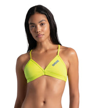 Team Swim Top Tie Back Solid naisten bikini yläosa, soft greenArena