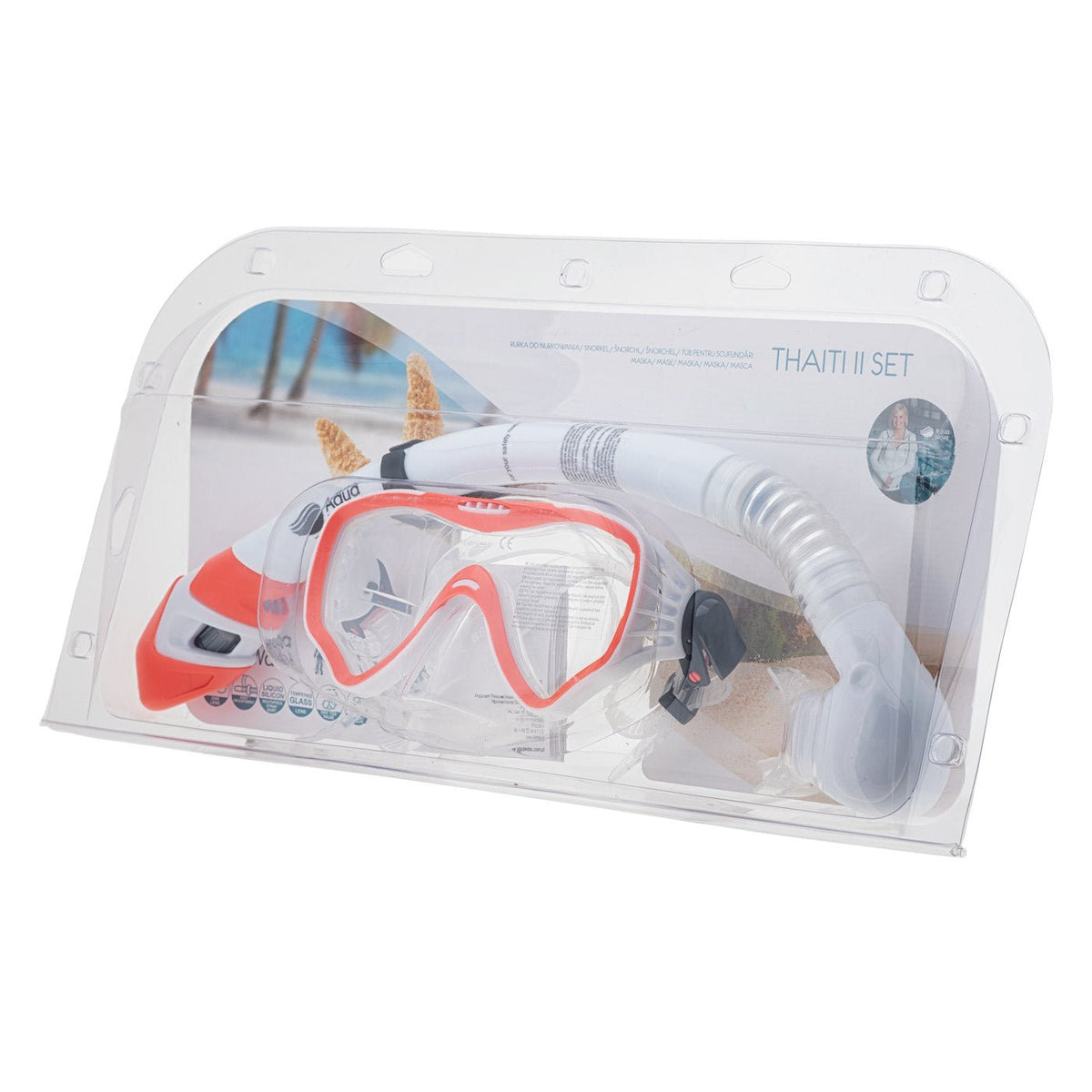 Thaiti II snorkkelisetti, valkoinen-pinkki