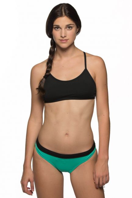 Randy Naisten bikini alaosa, musta-merenvihreä