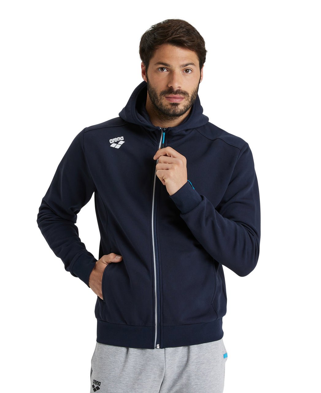 Team Hooded Jacket Panel vetoketjullinen huppari, tummansininenArena