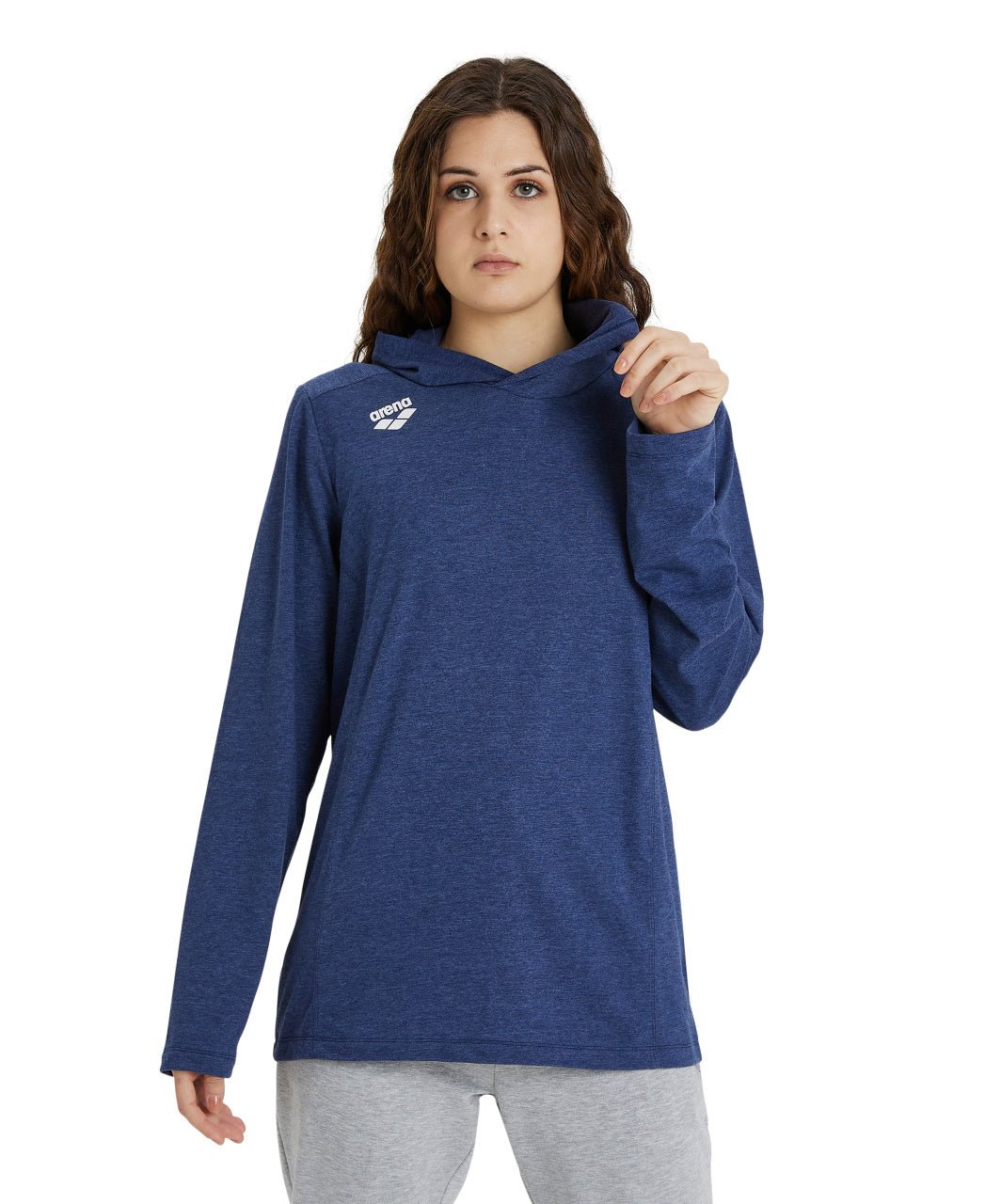 Team Hooded Long Sleeve huppari, tummansininenArena