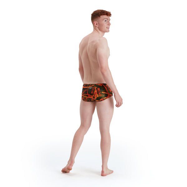 Wall Spray 17cm Brief miesten uimahousut, oranssi - vihreäSpeedo